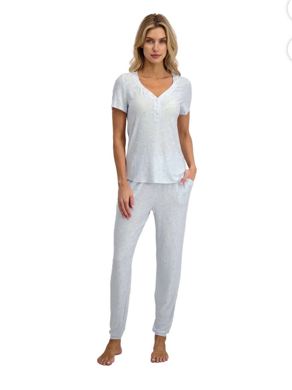 Steve Madden Women's Short Sleeve Top & Pant Pajama Set